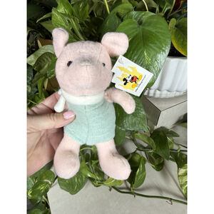 Vtg Walt Disney World PIGLET 7.5" Mini Bean Bag Plush Winnie the Pooh With Tag